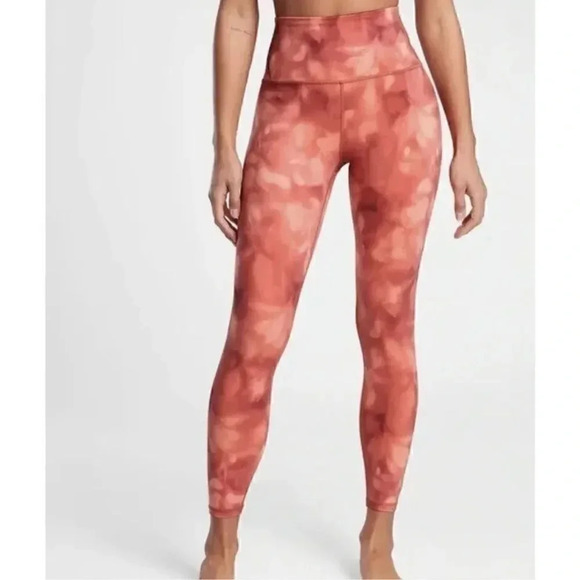 Athleta Pants - Athleta Elation Printed 7/8 Tight Leggings Serene Island Coral Women's Size S